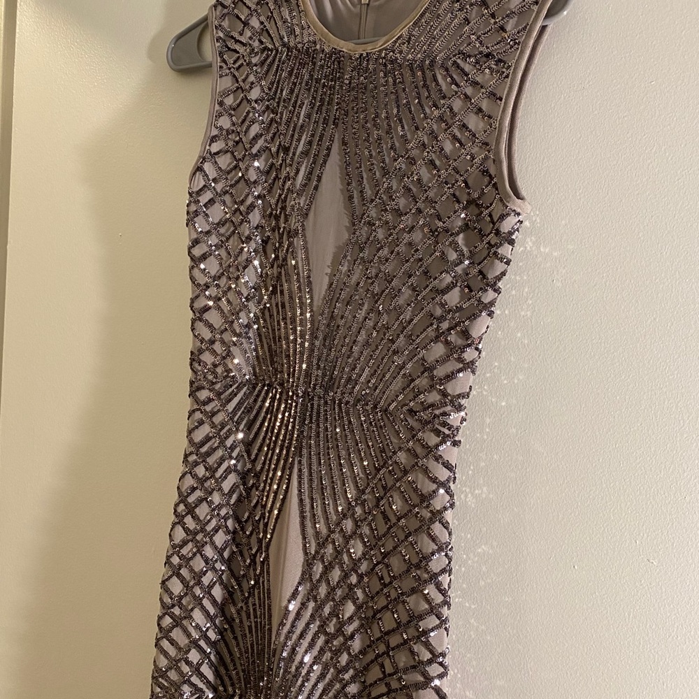 Glitter embellished prom dress